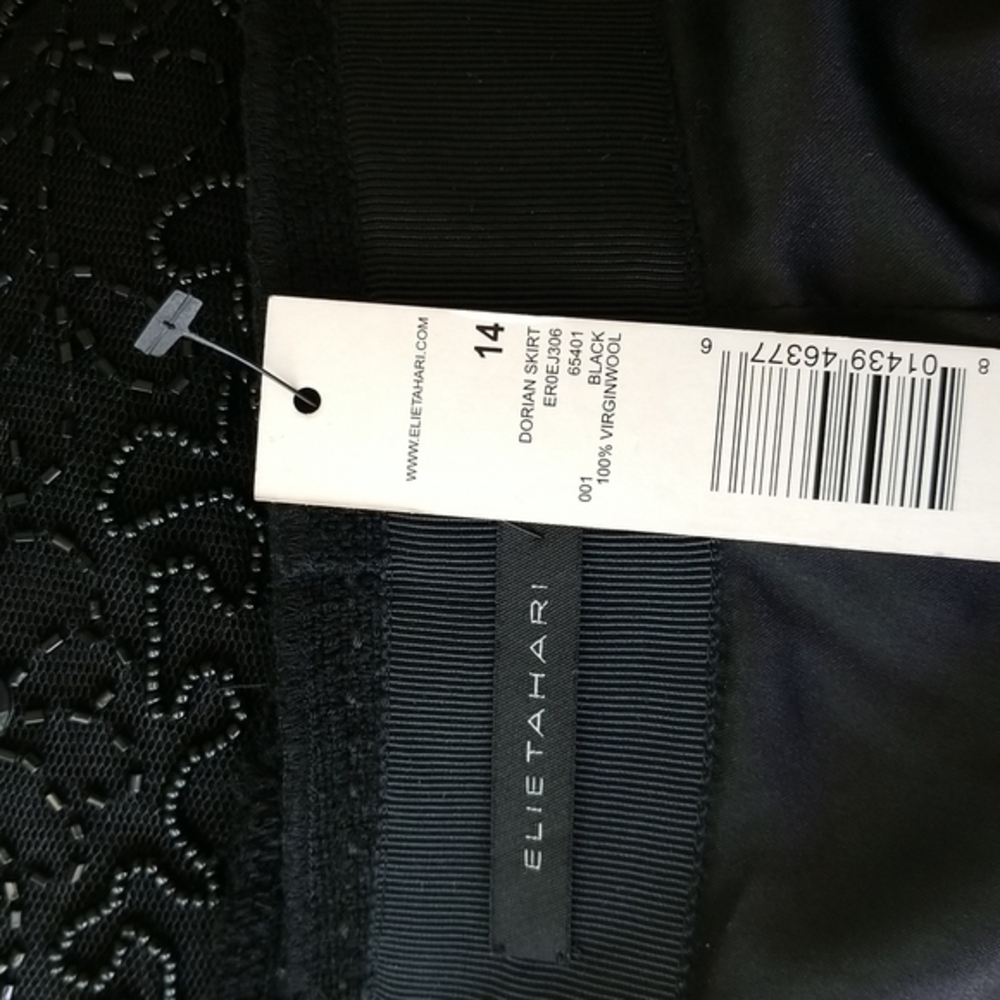ELIE TAHARI Dorian Beaded Black Wool Skirt - NWT - Picture 8 of 8
